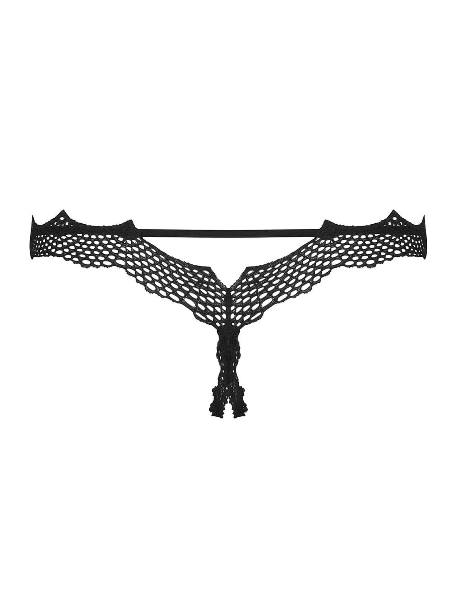 Трусики с открытым доступом Obsessive BRAVELLE черные, L/XL