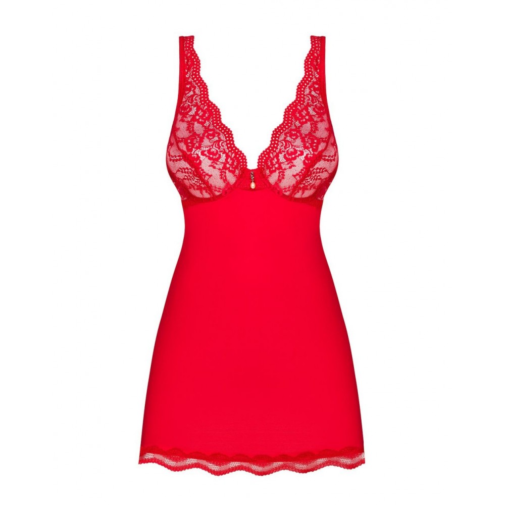 Комплект Obsessive Luvae пеньюар та трусики, червоний, L/XL