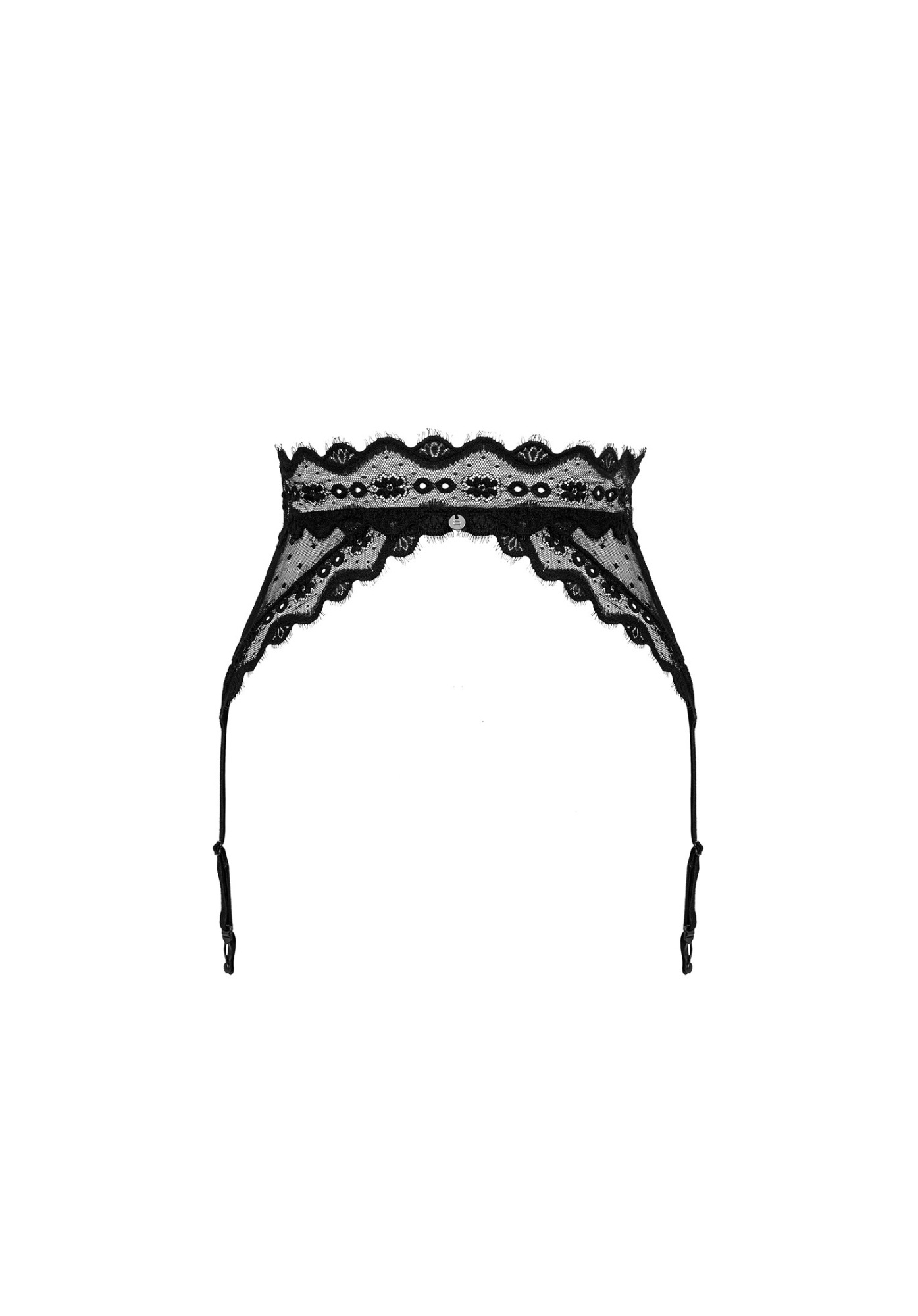 Пояс для панчох Obsessive Marrbel з візерунками, чорний, L/XL