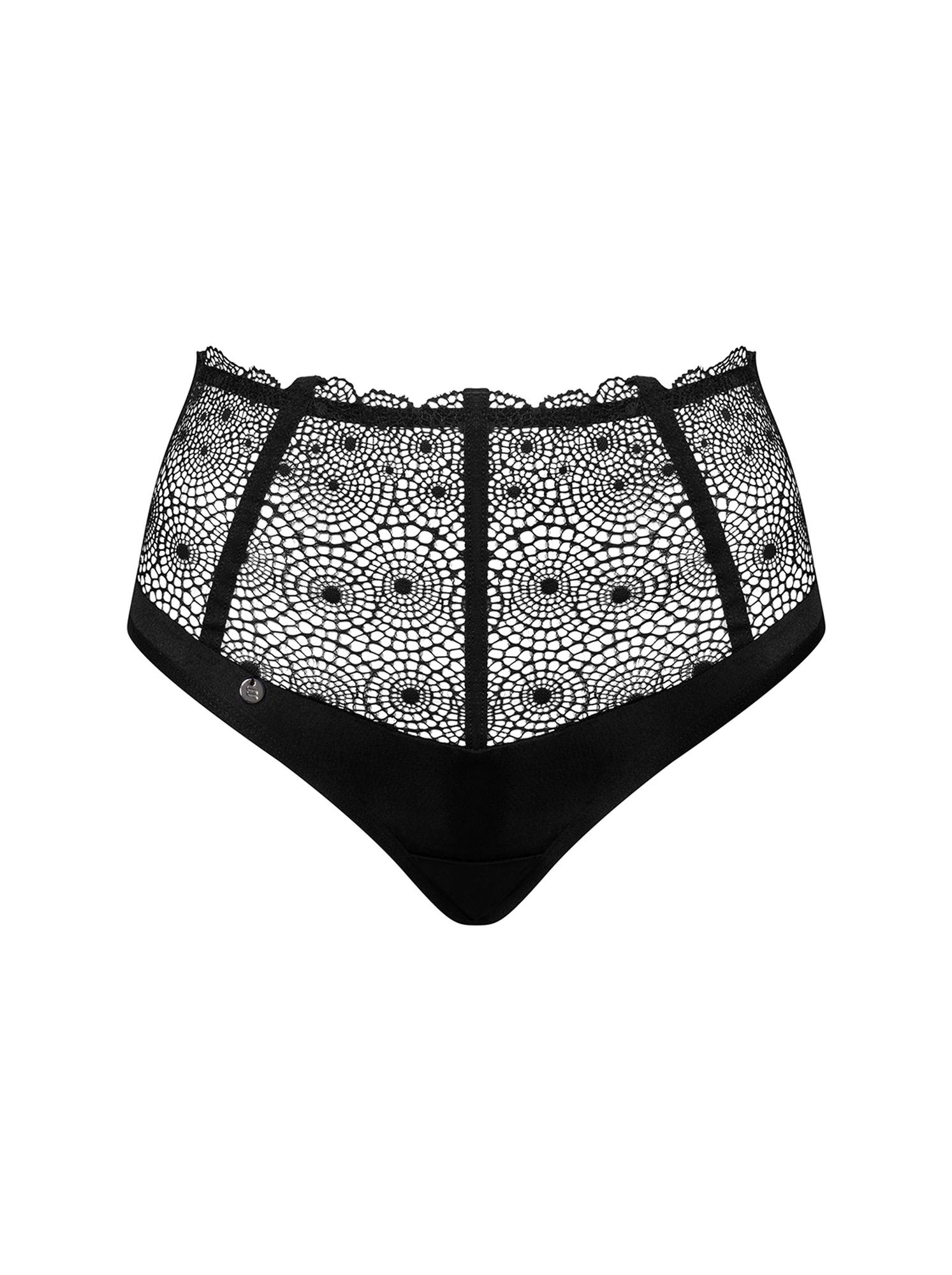 Високі трусики-стрінги Obsessive Sharlotte panties black XXL