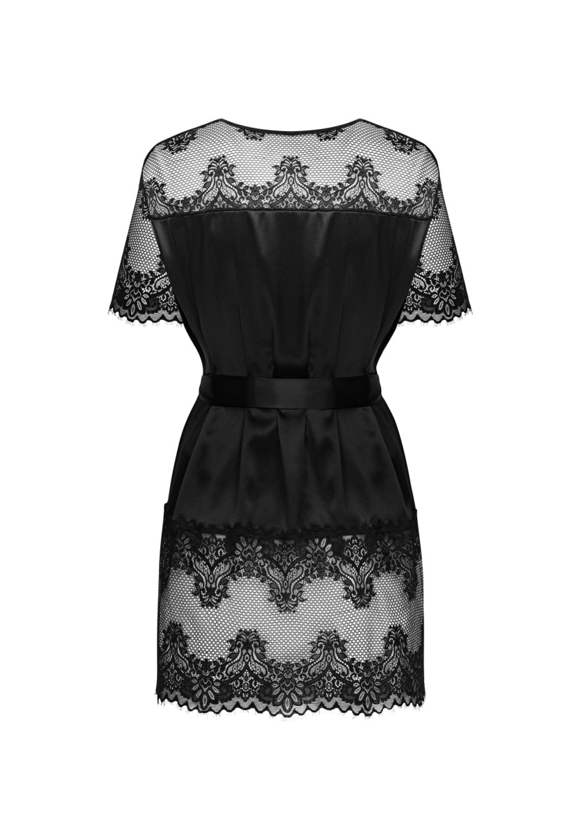 Сексуальний чорний халат Obssesive Maderris peignoir M/L