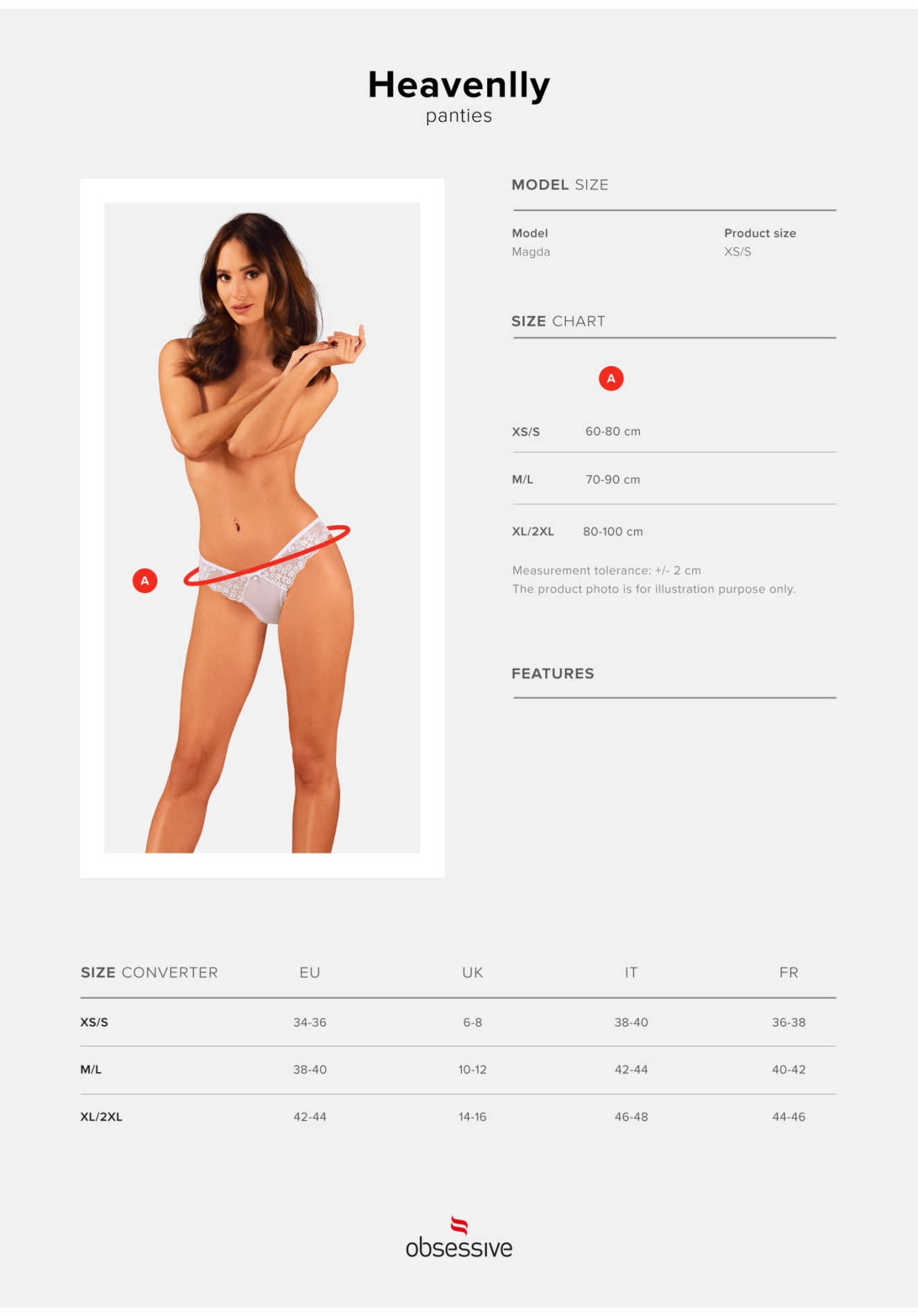Трусики, белыеі Heavenlly panties Obsessive M/L