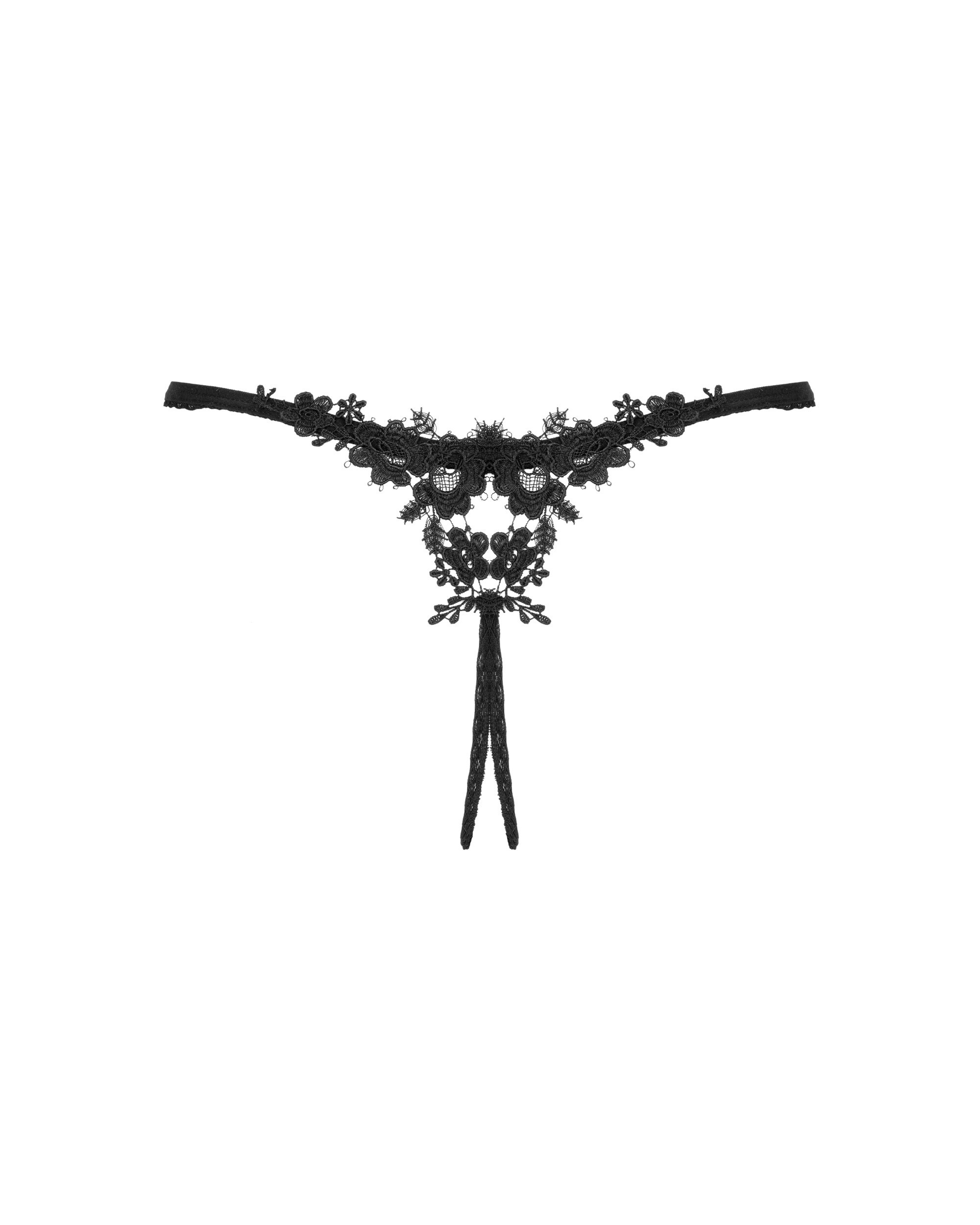 Трусики Obsessive Celia Noir crotchless thong M/L