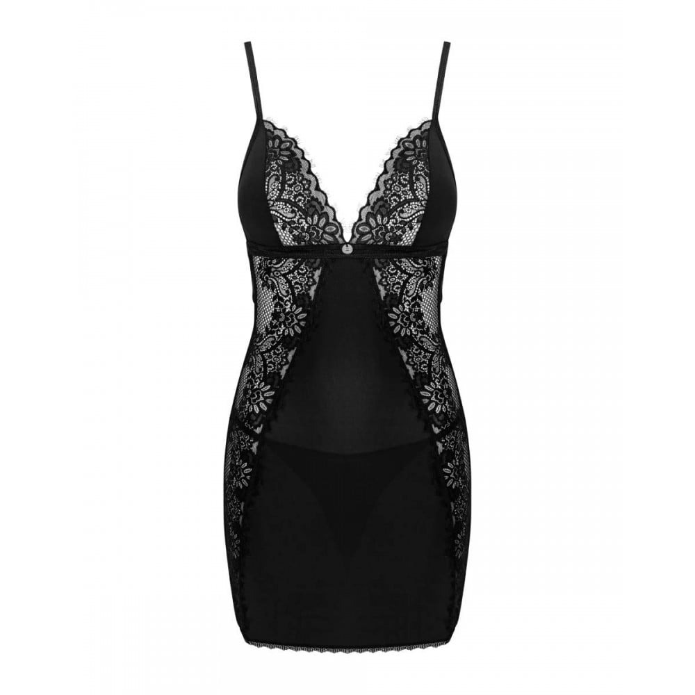 Пеньюар та стрінги Obssesive Maderris chemise & thong XS/S