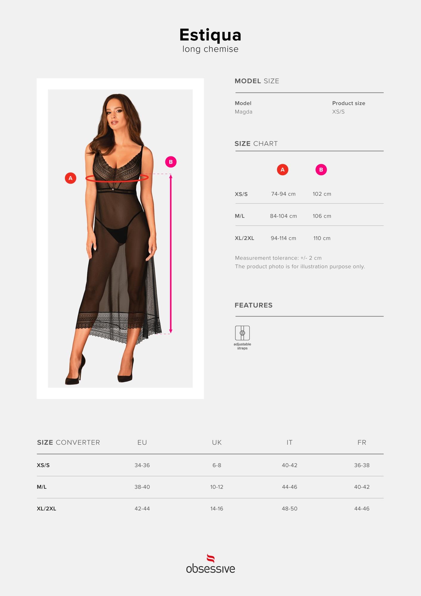 Пеньюар довгий Obssesive Estiqua chemise XL/2XL