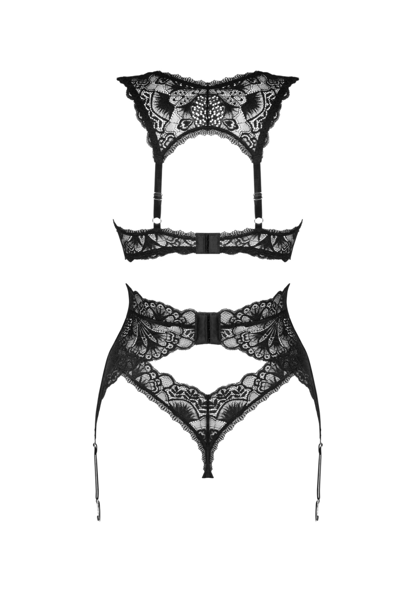 Мереживний комплект із 3 предметів Obsessive Donna Dream 3-pcs set M/L