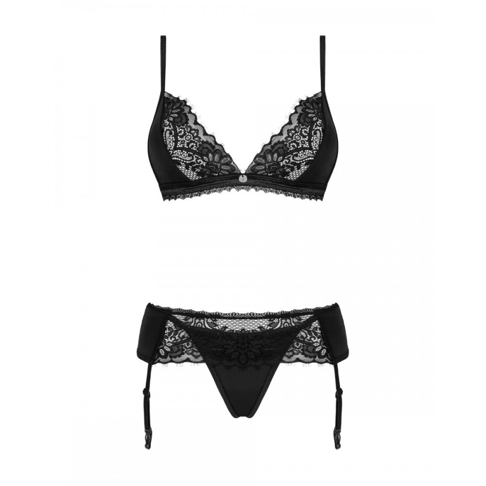 Кружевной комплект Obsessive Maderris 3-pcs set XS/S