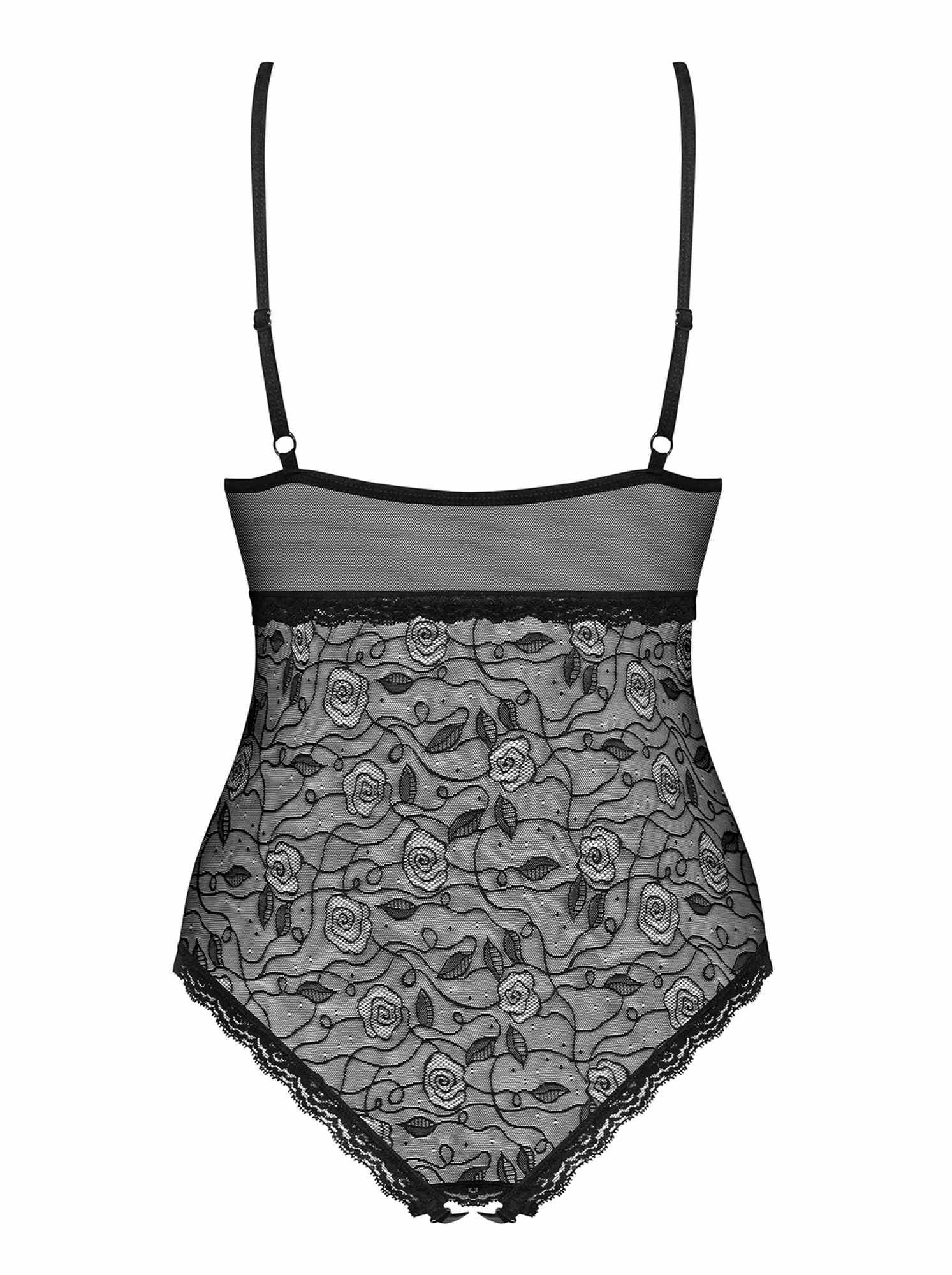 Мереживне боді чорне 818-TED-1 teddy M/L