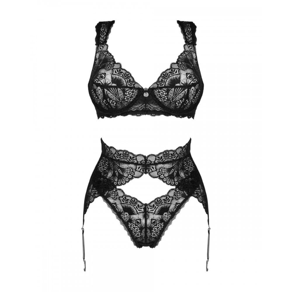 Мереживний комплект сексуальної білизни XS/S Donna Dream Obsessive, 3 предмети