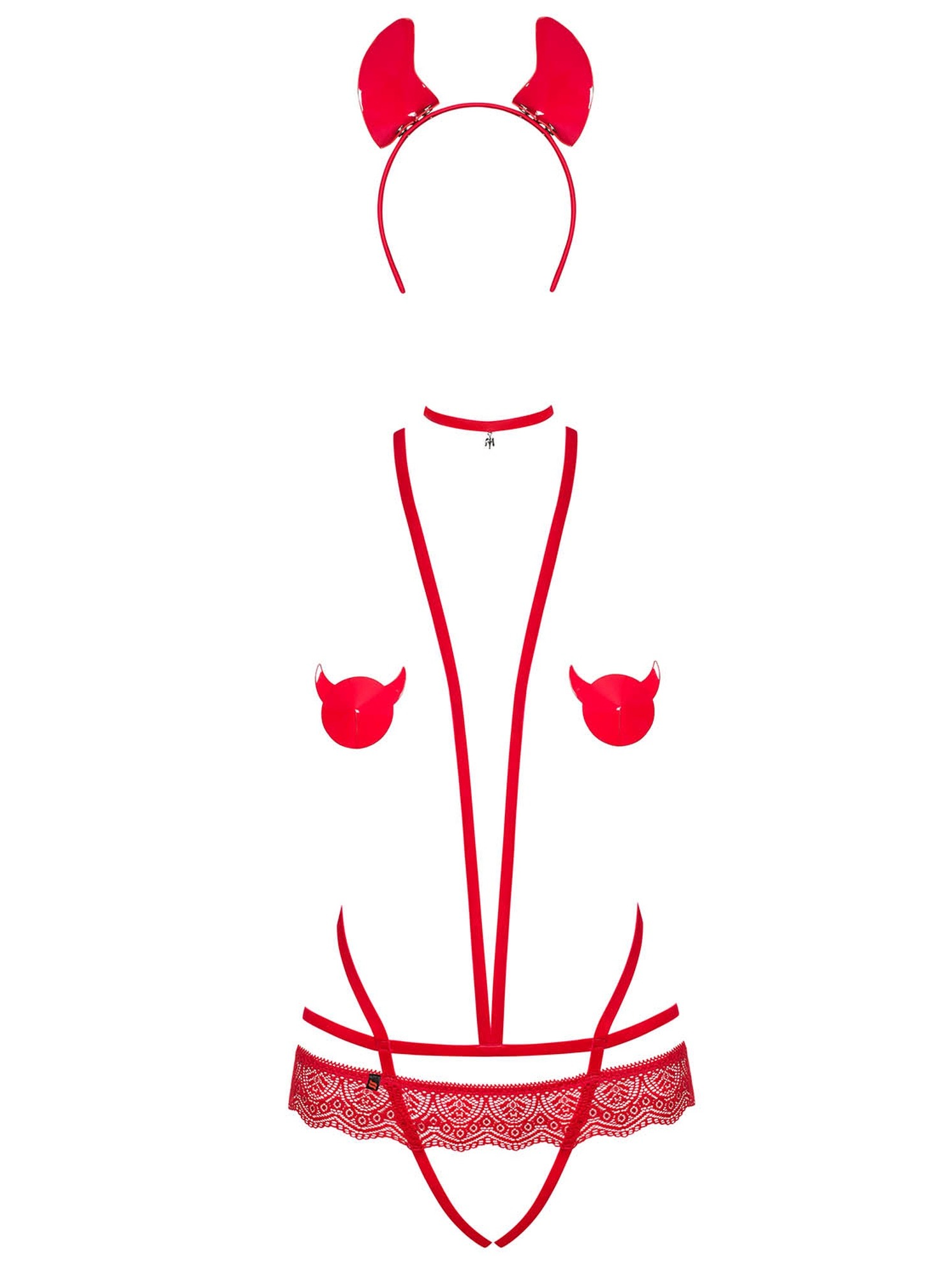 Костюм дияволиці Obsessive Evilia red L/XL 4 предмети