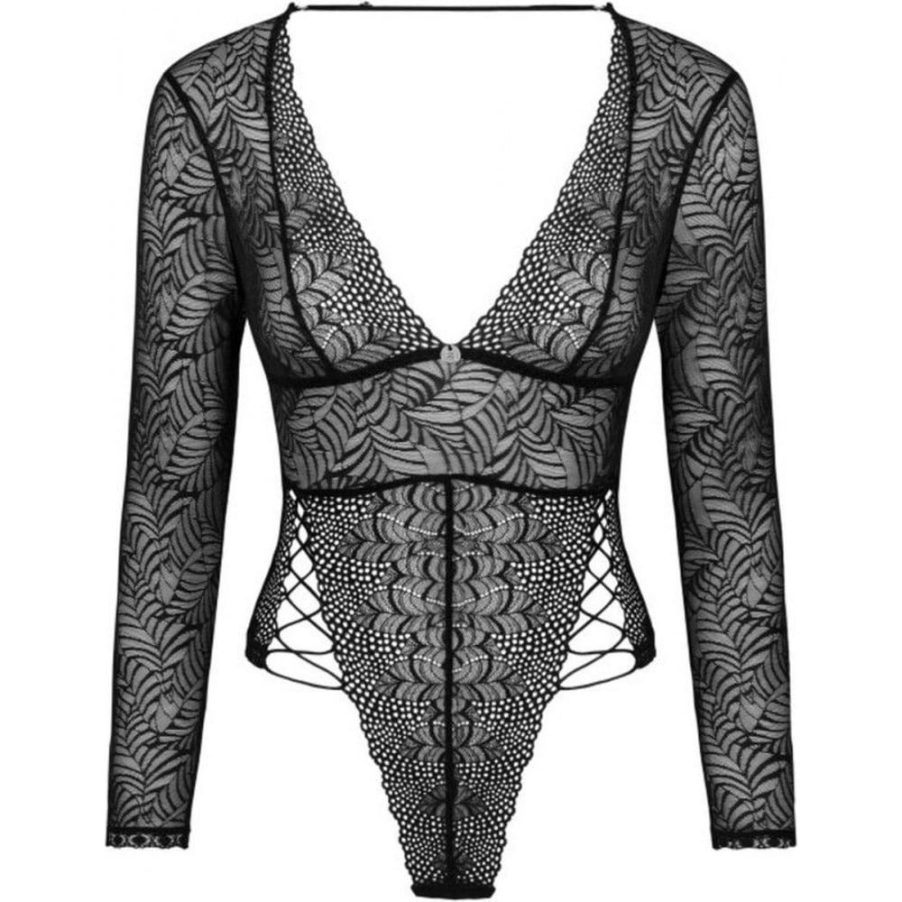 Сексуальне ажурне боді з рукавами Obsessive Merlys XS/S