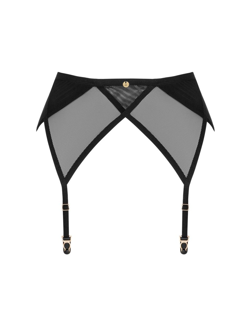 Пояс для чулок Obsessive Nesari garter belt, черный, XS/S