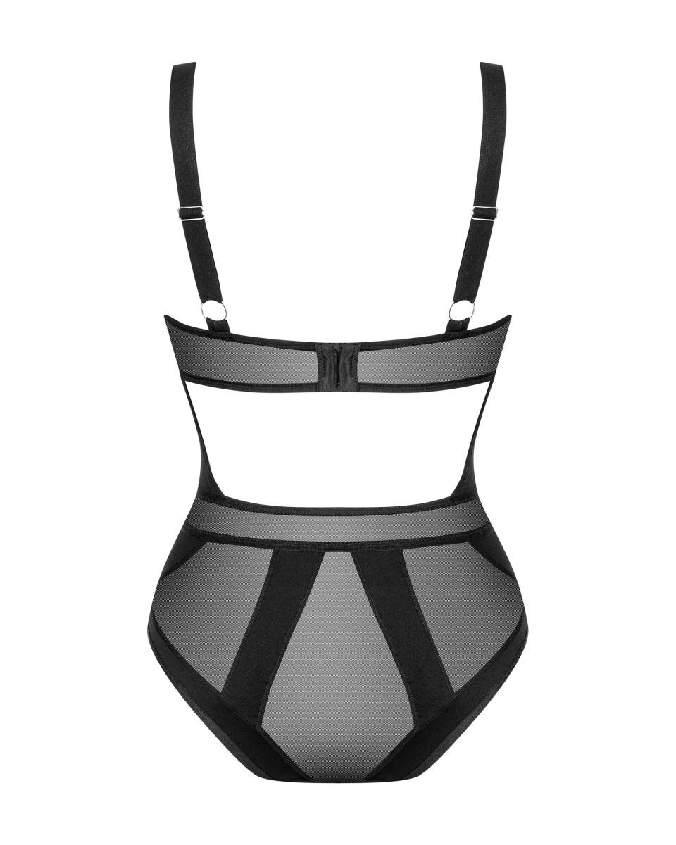 Боді із напівпрозорими вставками Chic Amoria Obsessive, чорне, XS/S