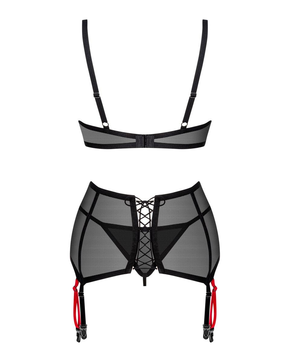 Комплект полупрозрачный XS/S Glandez Obsessive, 3 предмета, черный