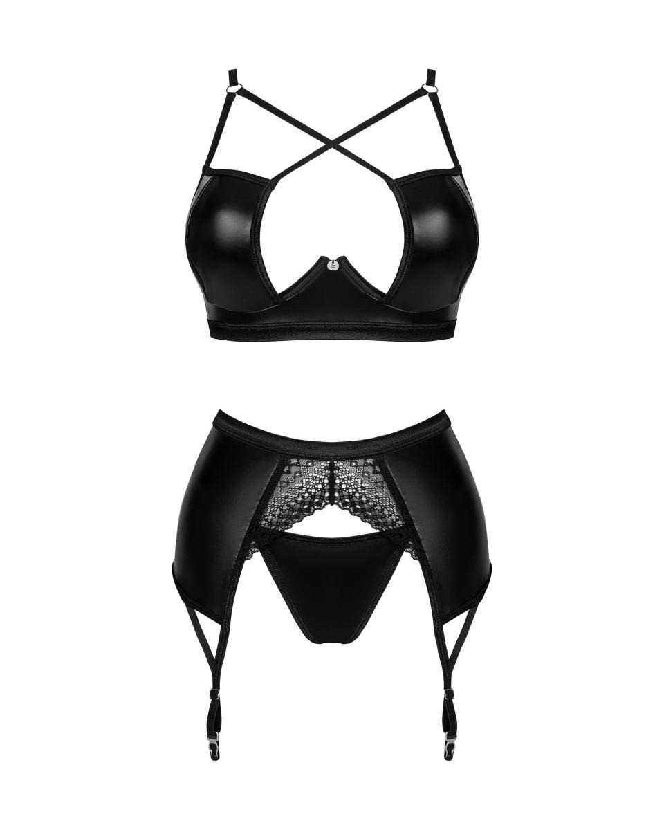Комплект латексный с поясом для чулков Obsessive Norides 3-pcs set XS/S