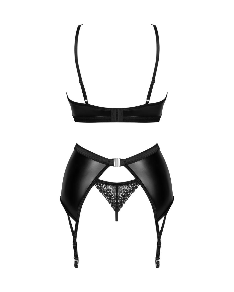Комплект латексный с поясом для чулков Obsessive Norides 3-pcs set XS/S