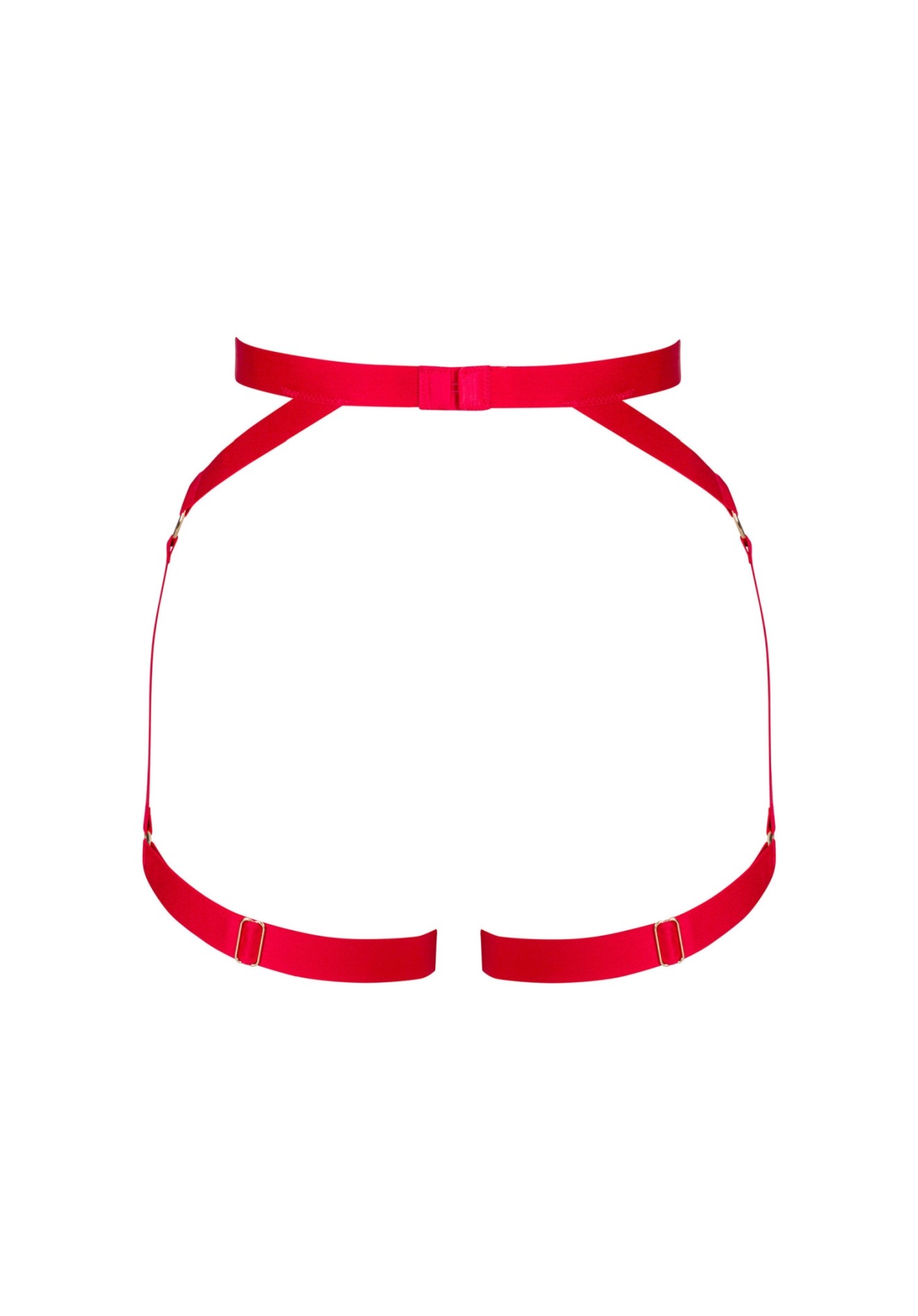 Портупея пояс Obsessive Elianes harness, червона, XS/S