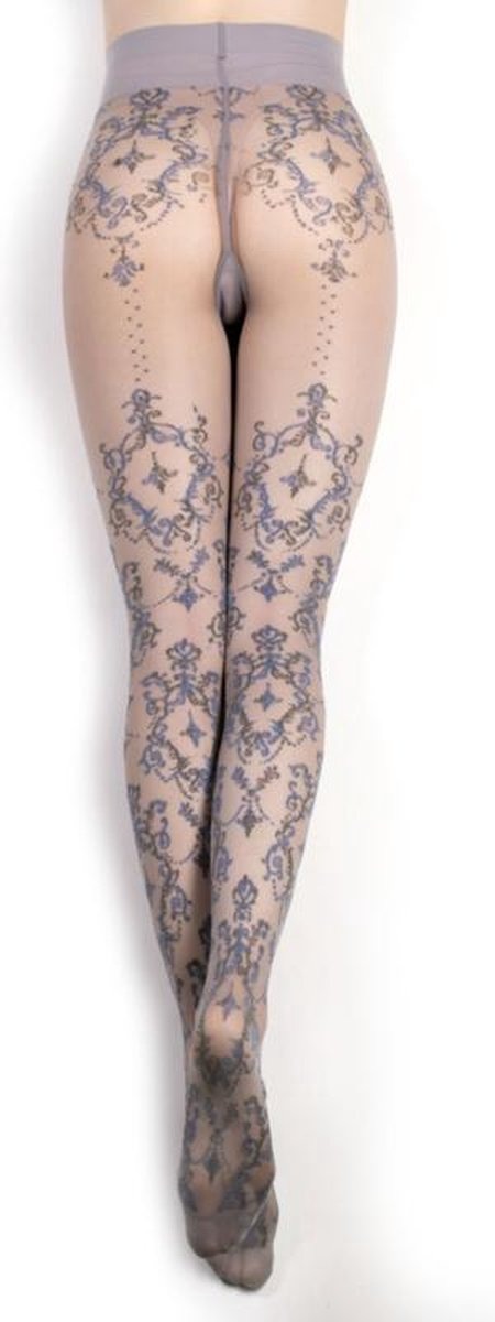 Колготы серые Ballerina´s Secret с узором в стиле барокко, S/M
