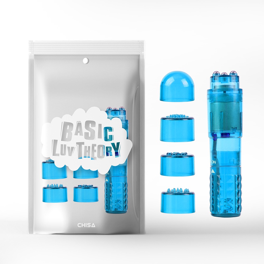 Міні-вібратор із змінними насадками Chisa Basic Luv Theory Ultimate Massager, блакитний
