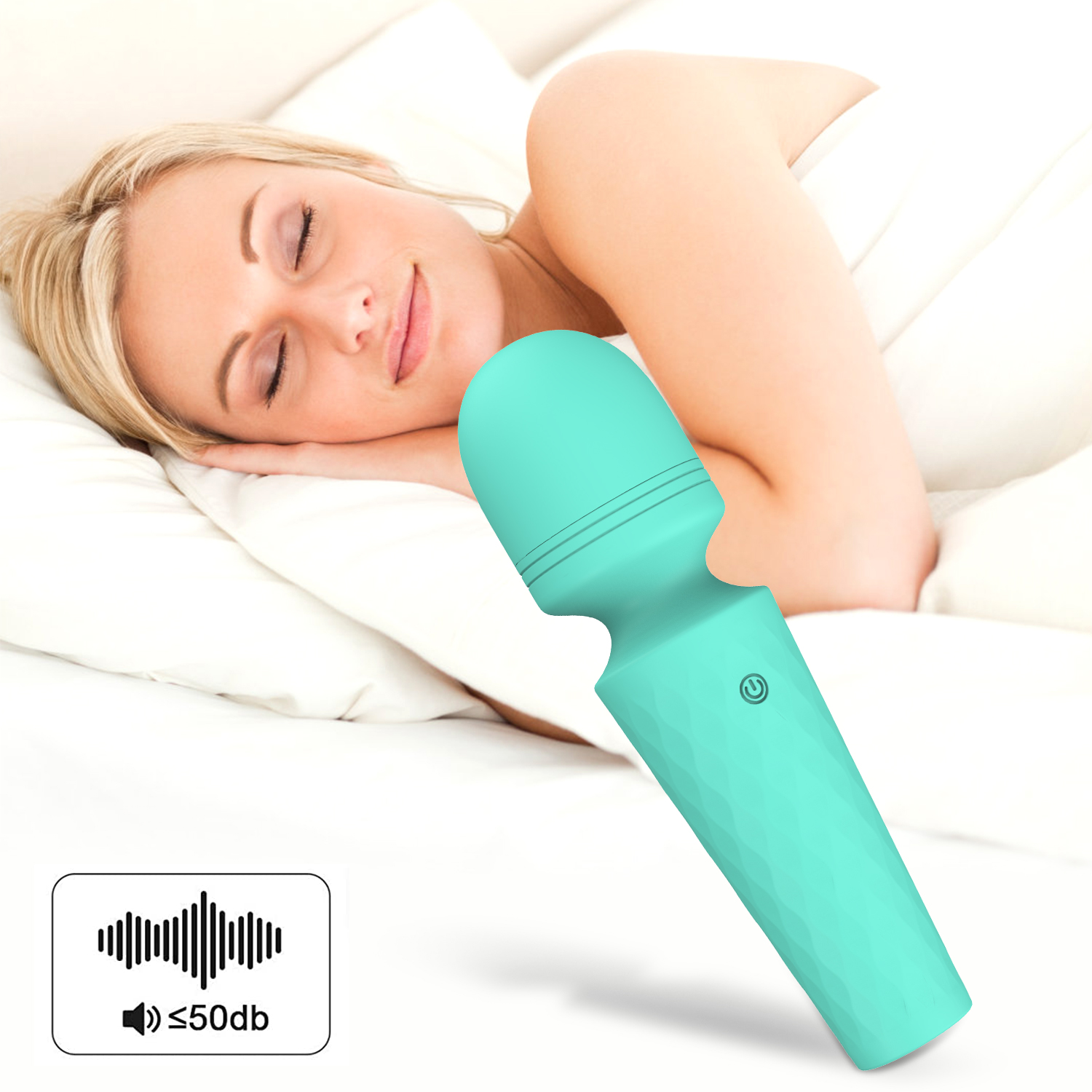 Міні-вібратор мікрофон Every Night Toys Sharon бірюзовий, 10 режимів вібрації