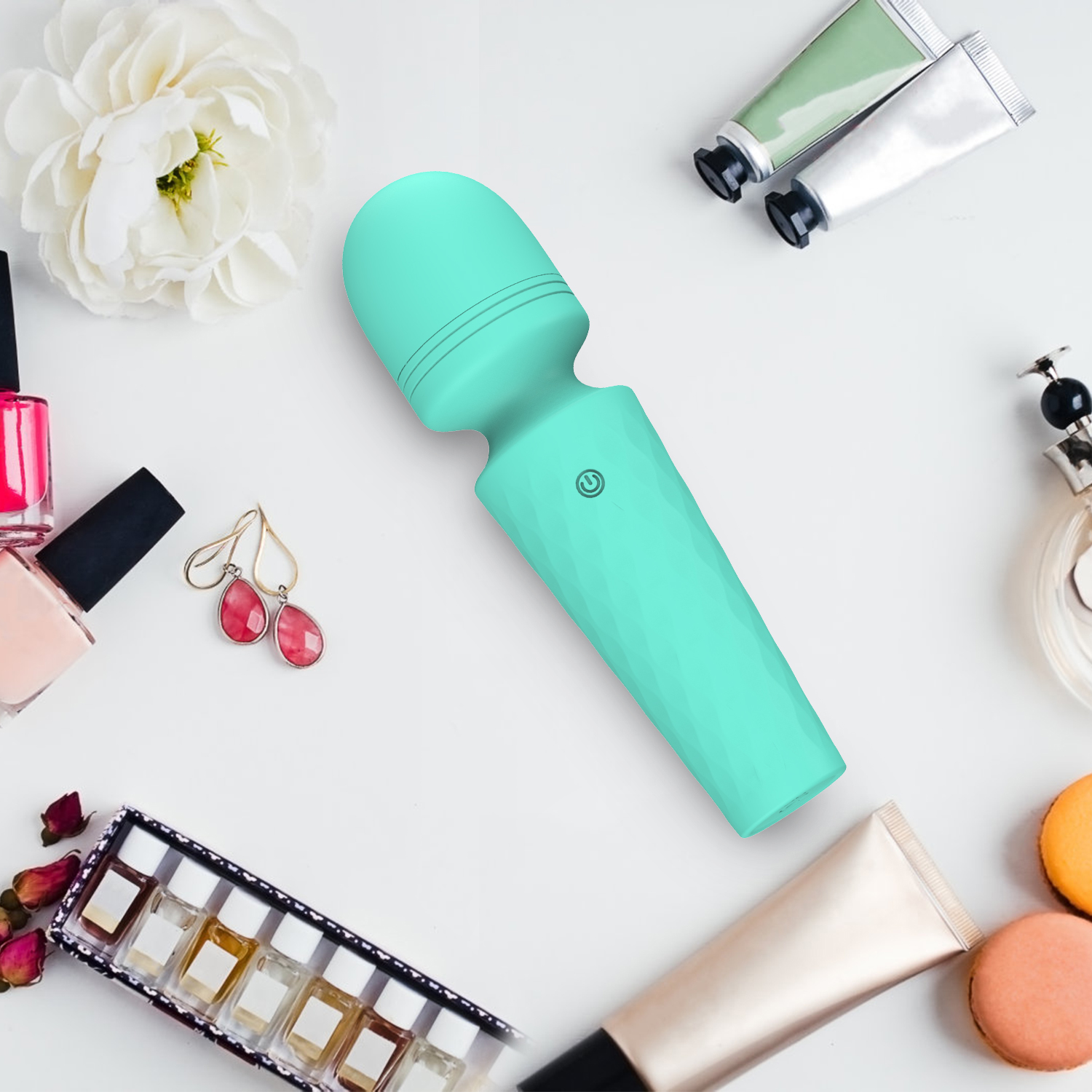 Міні-вібратор мікрофон Every Night Toys Sharon бірюзовий, 10 режимів вібрації