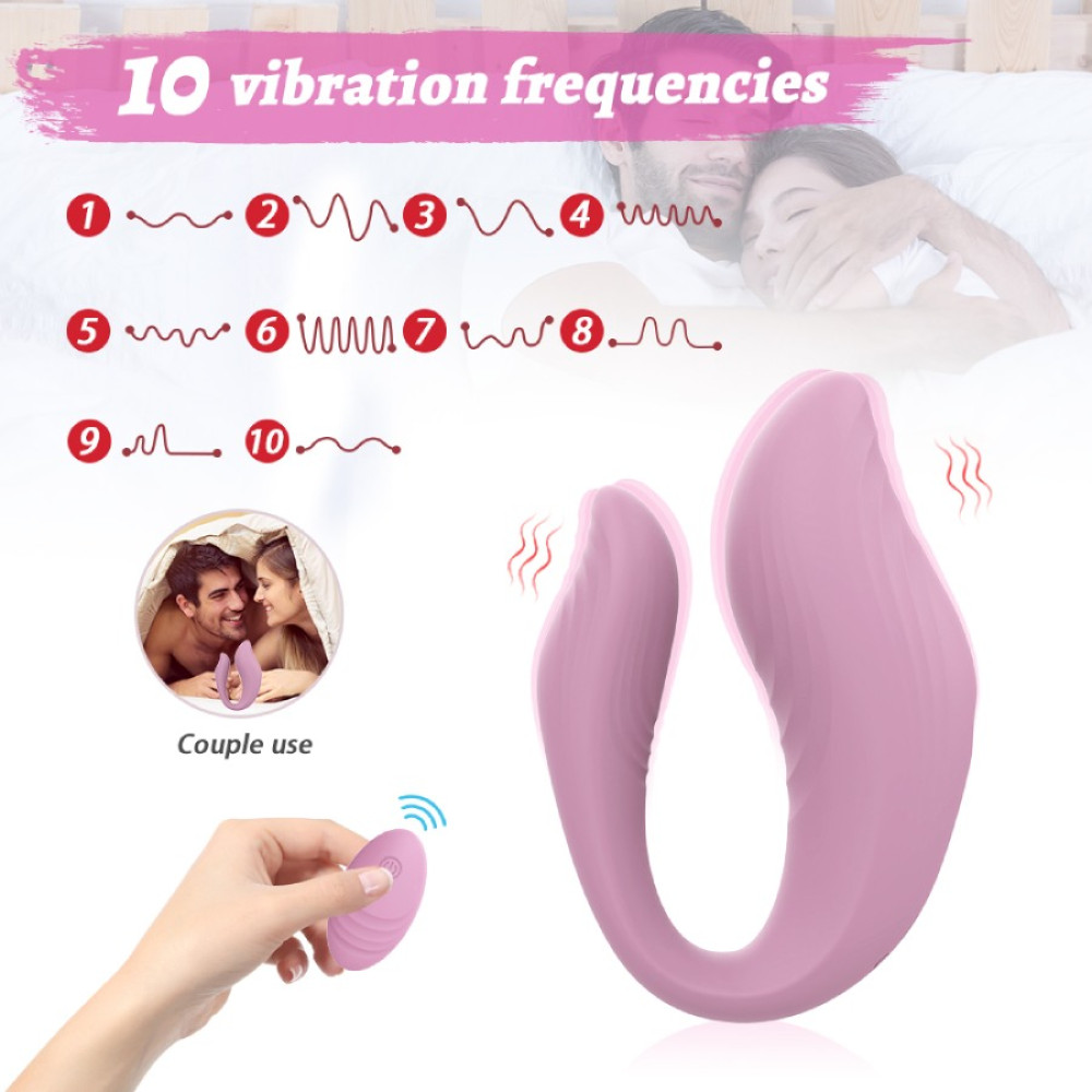Вібратор для пар Every Night Toys Cosima з дистанційним керуванням, рожевий, 10 режимів
