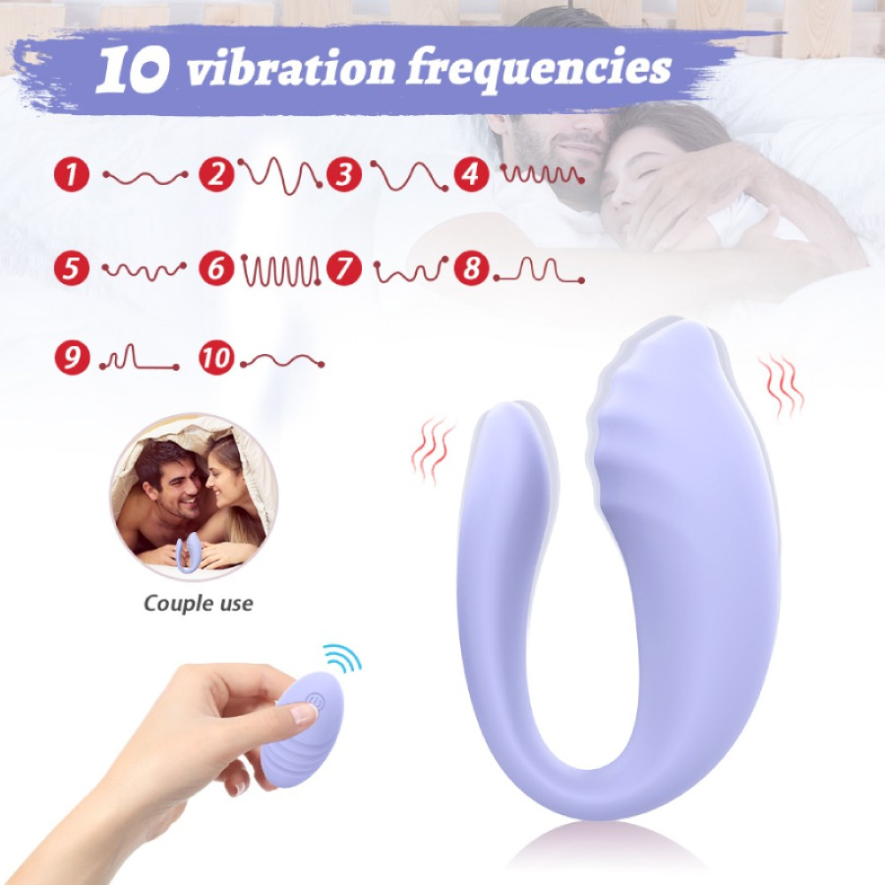 Вібратор для пар Every Night Toys Anthea з пультом, лавандовий, 19,8 х 6,3 см