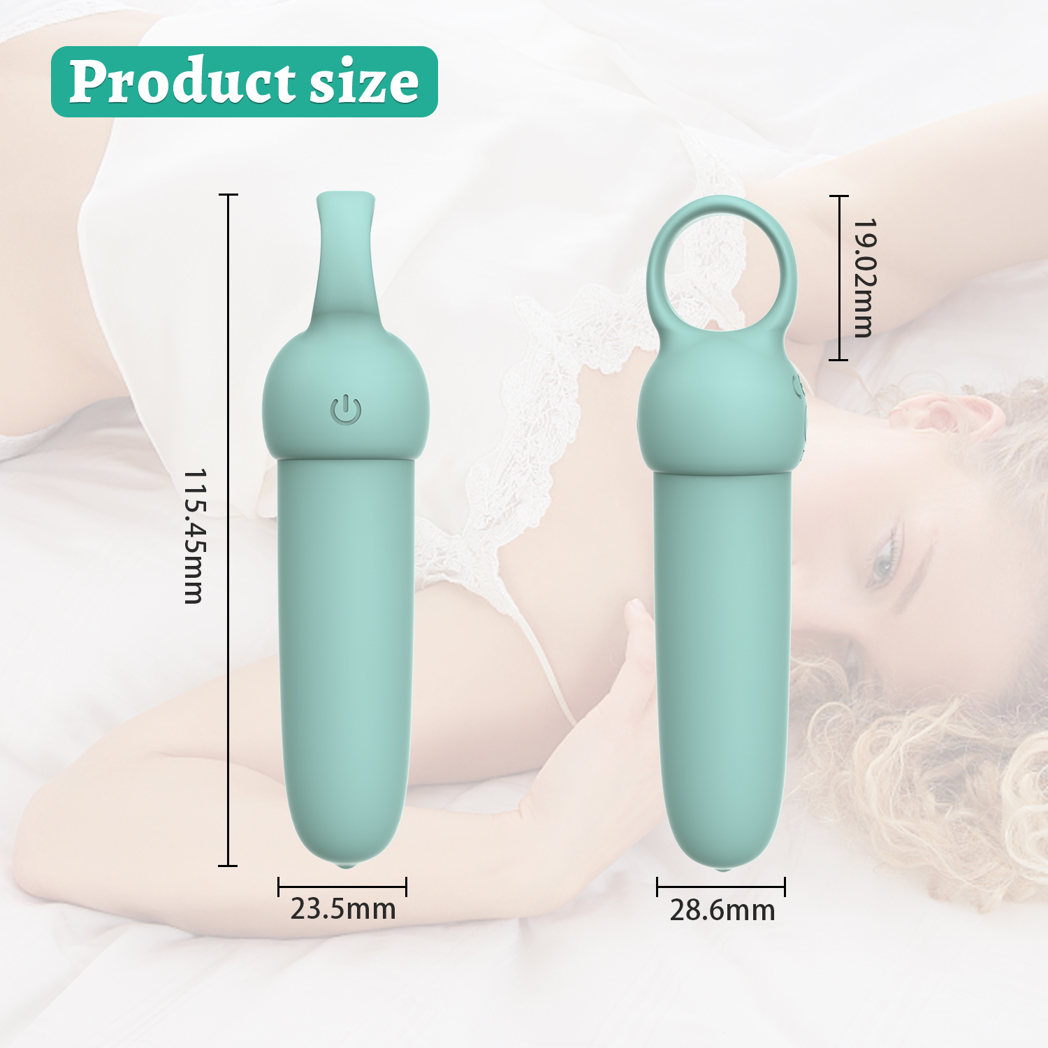 Міні-вібратор Every Night Toys Elliot світло-бірюзовий, 10 режимів вібрації