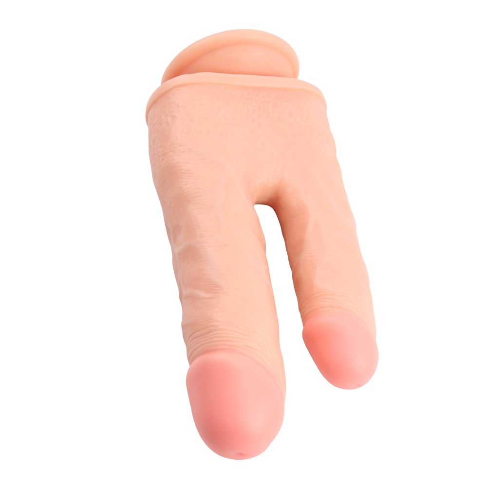 Фалоімітатор подвійний з мошонкою Chisa Ballsy Super Cock Bromeo # 02 на присосці, тілесний