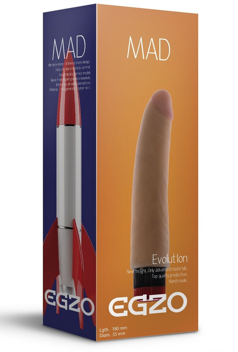 Вібратор реалістичний EGZO MAD Ciberskin Excitable Lover на батарейках