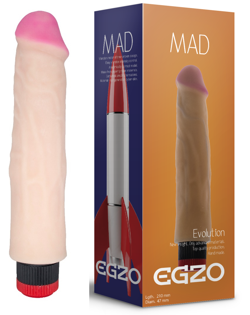Вібратор реалістичний EGZO MAD Ciberskin Burning Lover на батареях