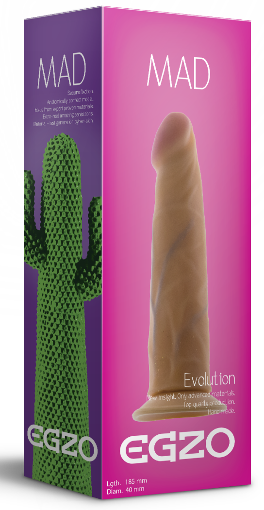 Фалоімітатор реалістичний EGZO Mad Evolution Ciberskin Keen Lover на присосці, тілесний