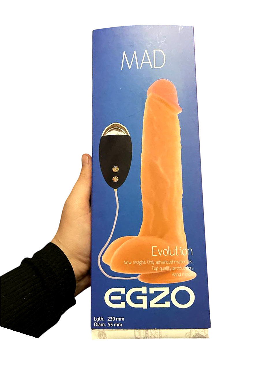 Вибратор реалистичный с проводным пультом EGZO MAD Evolution Trouble Free Lover на присоске