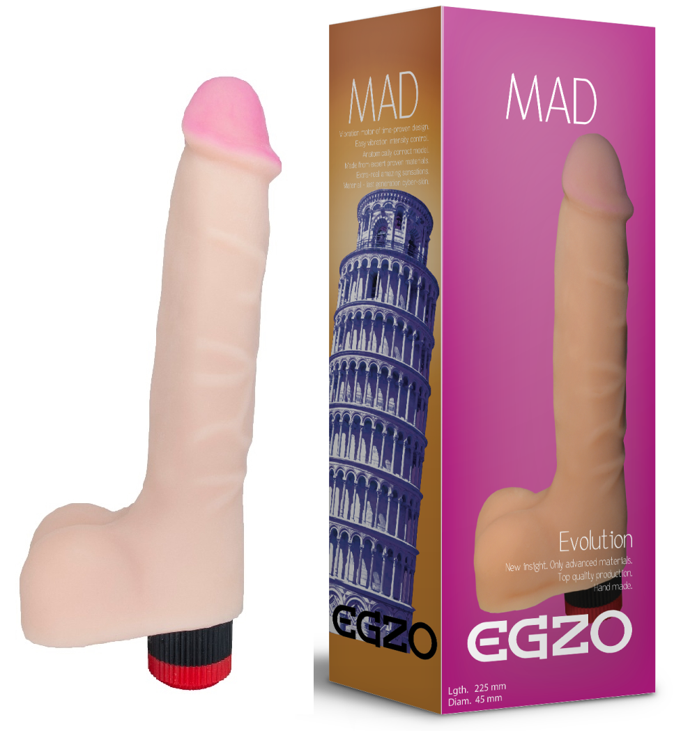 Вибратор реалистичный EGZO MAD Ciberskin Fiery Lover на батарейках