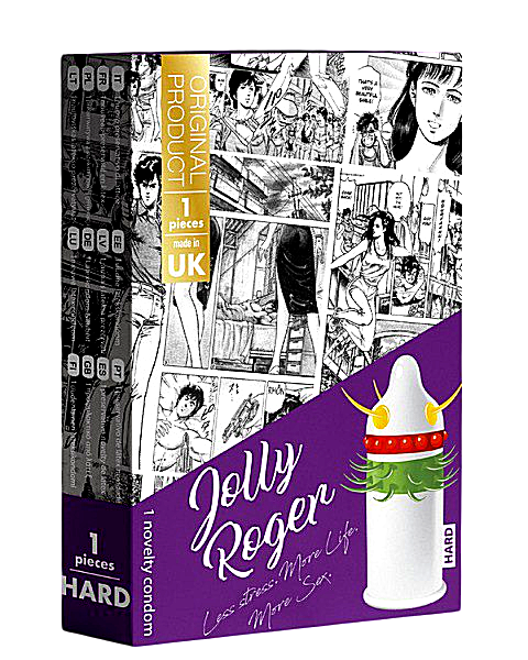 Презерватив зі стимулюючими вусиками та пухирцями EGZO Jolly Roger латексний