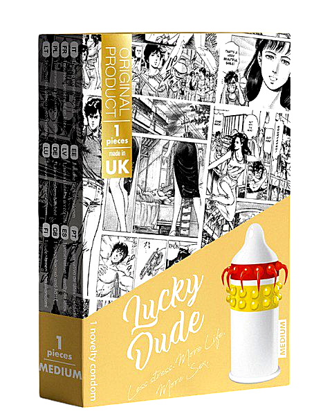 Презерватив з пружними кульками та вусиками EGZO Lucky Dude латексний