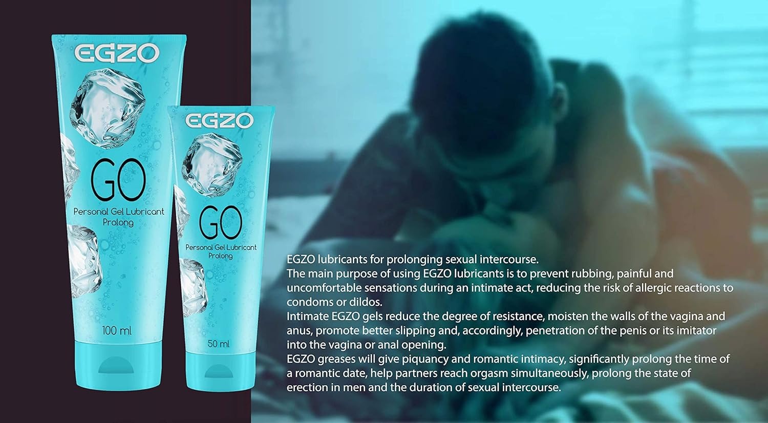 Охлаждающий гель-лубрикант EGZO “GO”с пролонгирующим эффектом, 100 мл
