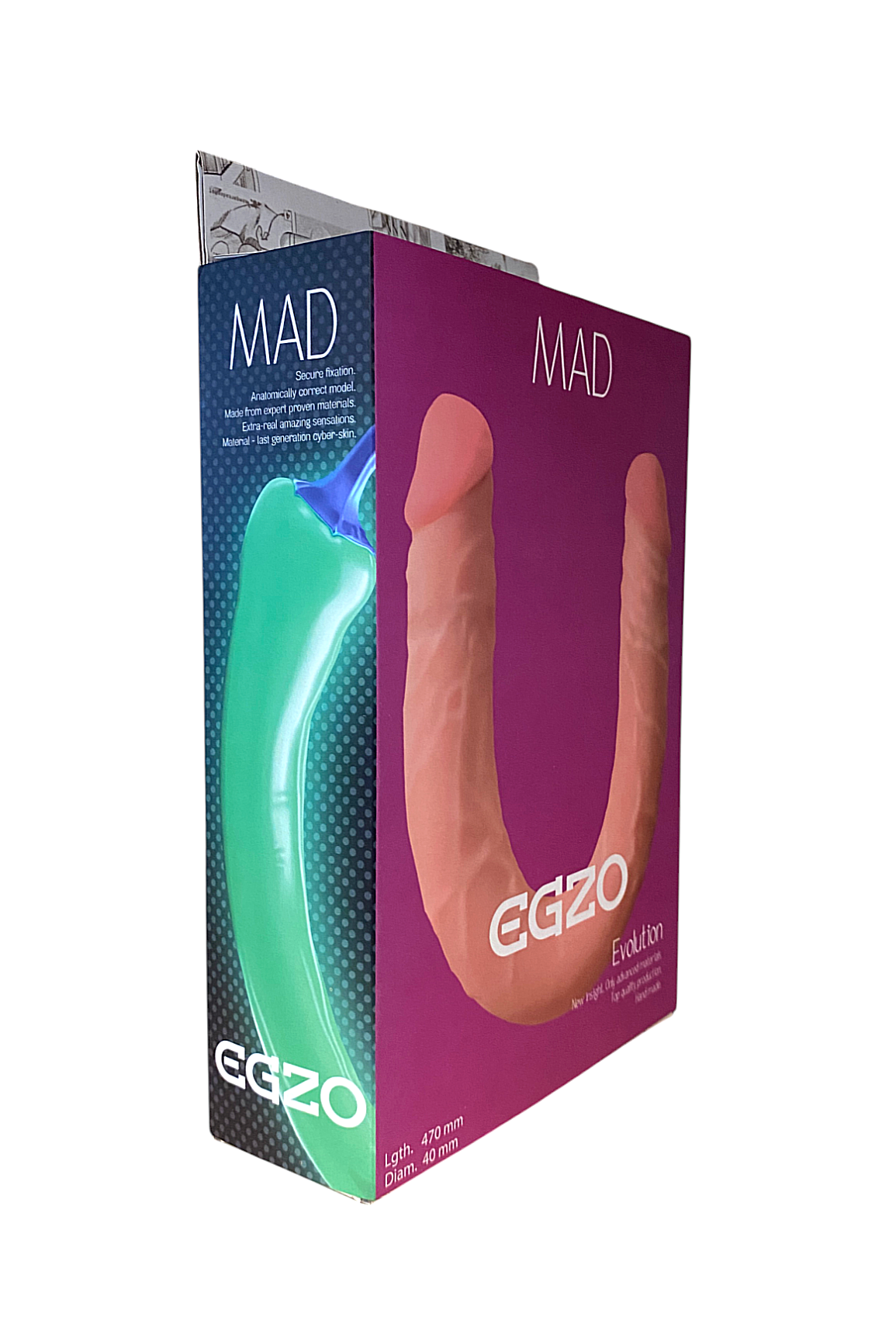 Двосторонній фалоімітатор EGZO MAD Ciberskin 