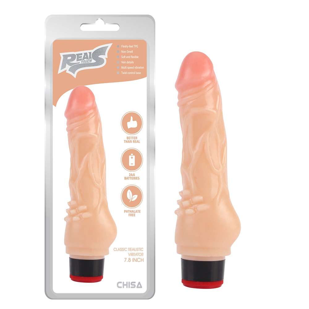 Вібратор реалістичний Chisa Real Touch S на батарейках, бежевий