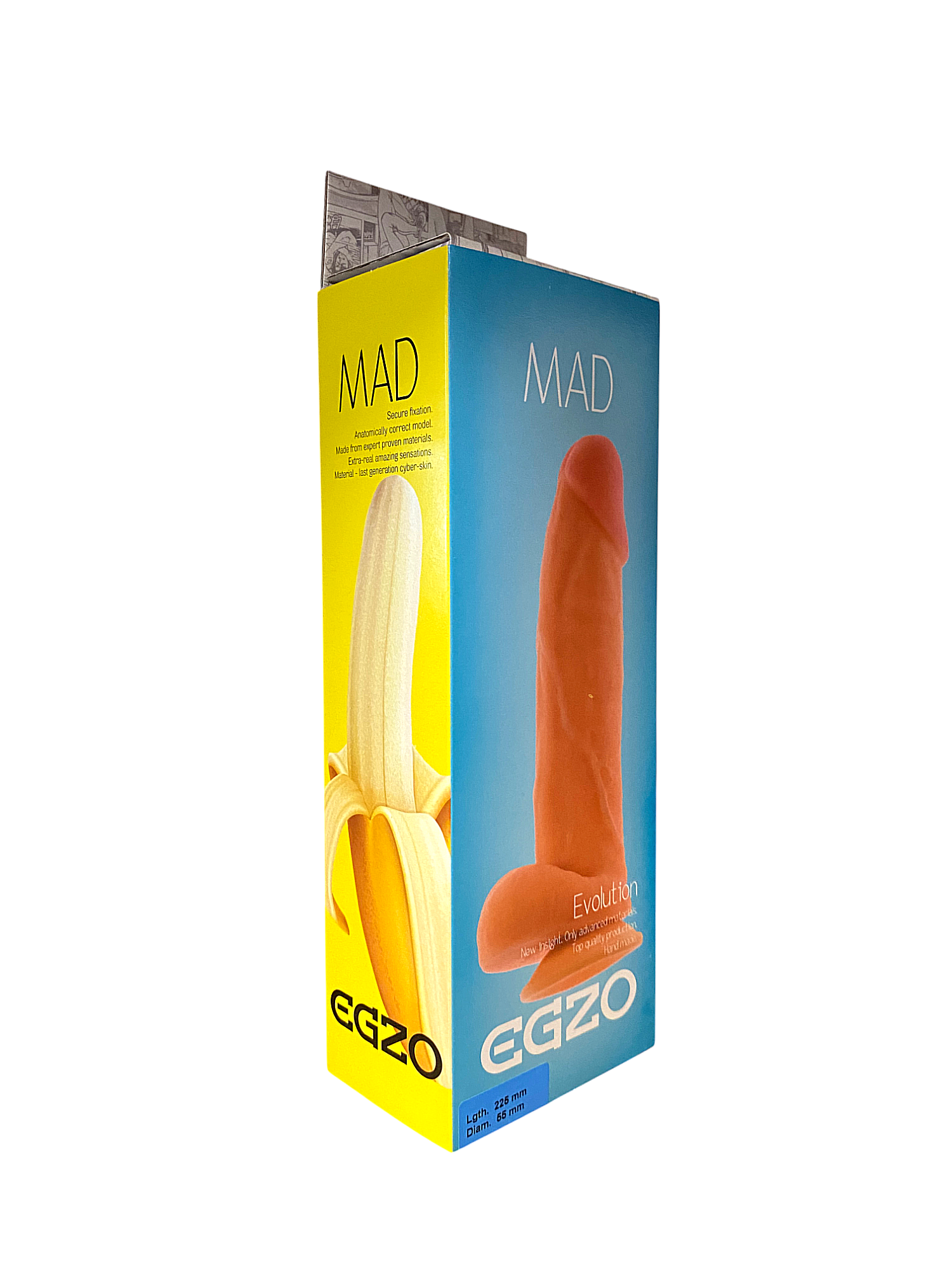 Фалоімітатор на присосці EGZO MAD Erogen Ciberscin з кібершкіри, тілесний