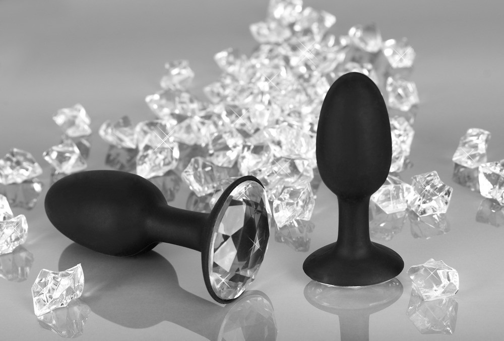 Анальная пробка со стразом You2Toys Butt Plug Diamond S, силикон, черная
