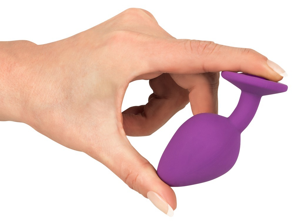 Анальная силиконовая пробка с камнем You2Toys Colorful Joy Jewel, фиолетовая, Medium
