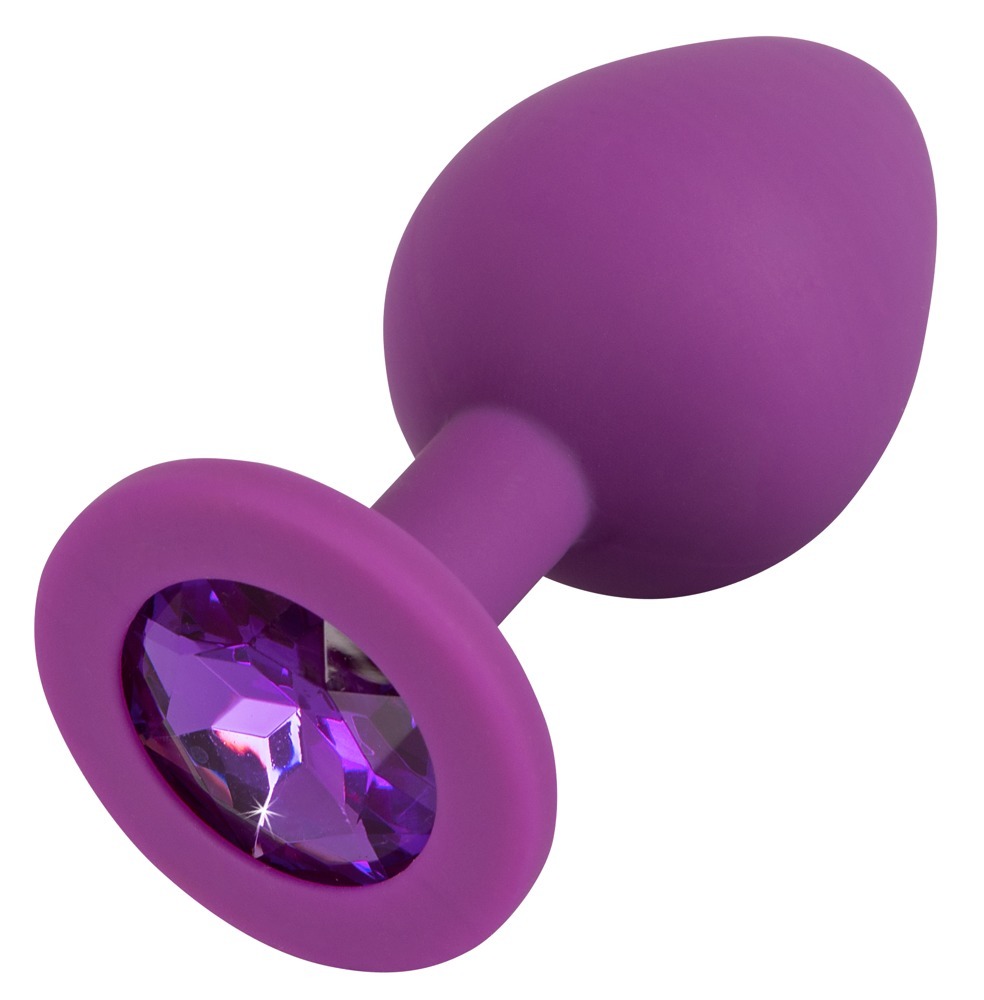 Анальная силиконовая пробка с камнем You2Toys Colorful Joy Jewel, фиолетовая, Medium