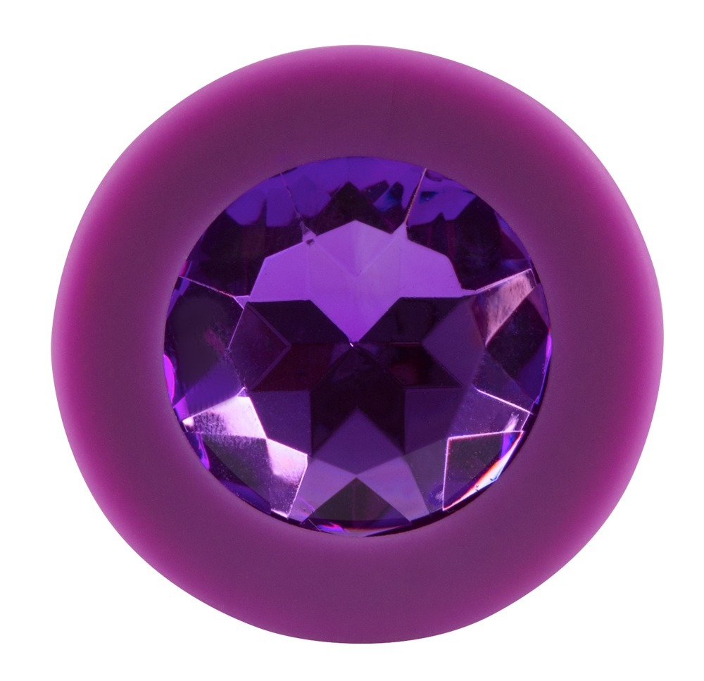 Анальная силиконовая пробка с камнем You2Toys Colorful Joy Jewel, фиолетовая, Medium