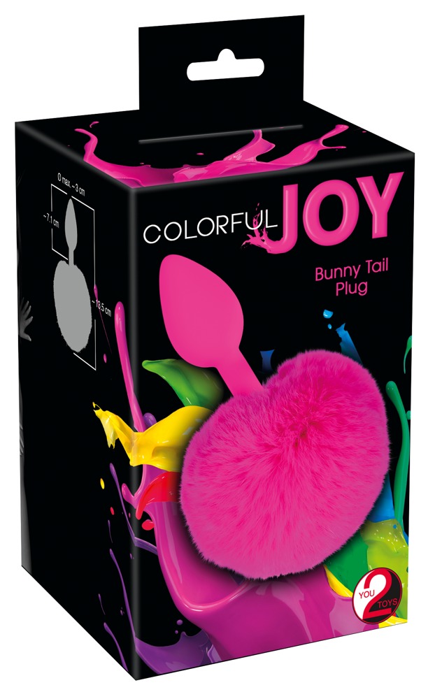 Анальная пробка с помпоном You2Toys Colorful Joy Bunny Tail Plug, силикон