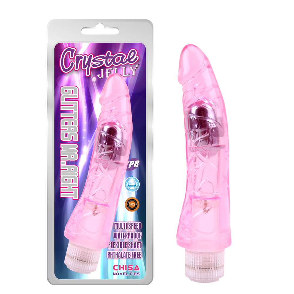 Вібратор прозорий Chisa Crystal Jellie на батарейках, рожевий