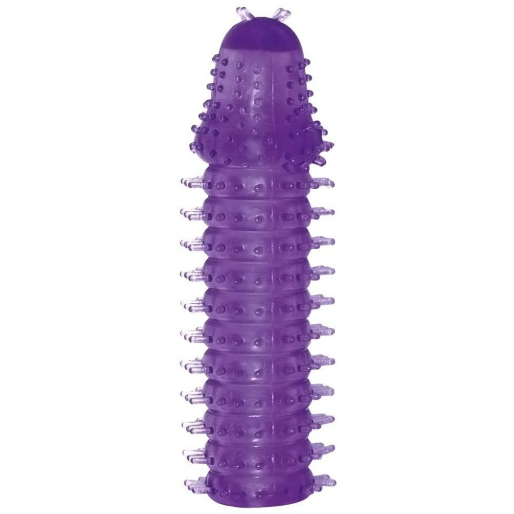 Фіолетова насадка на член You2Toys з вусиками та закритою головкою