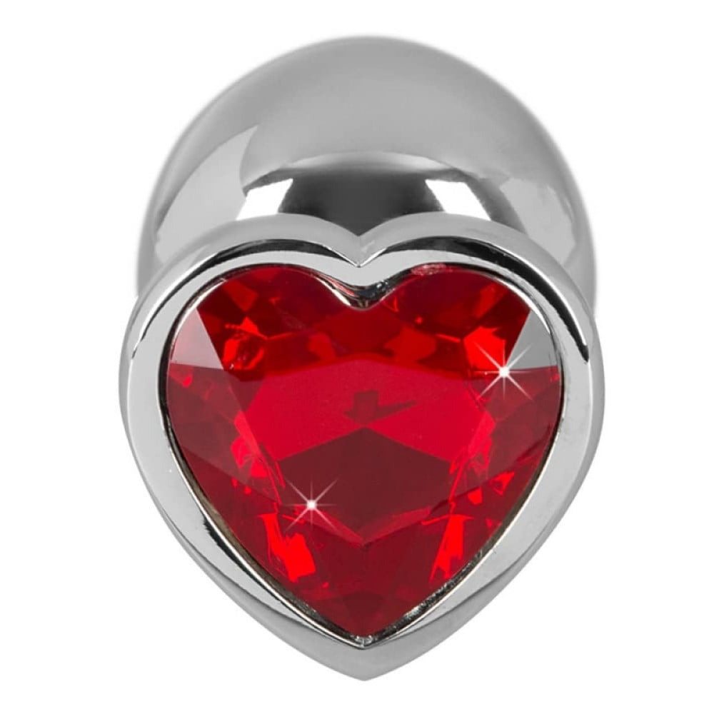 Анальная металлическая пробка You2Toys Diamond Butt Plug с красным камнем, Large