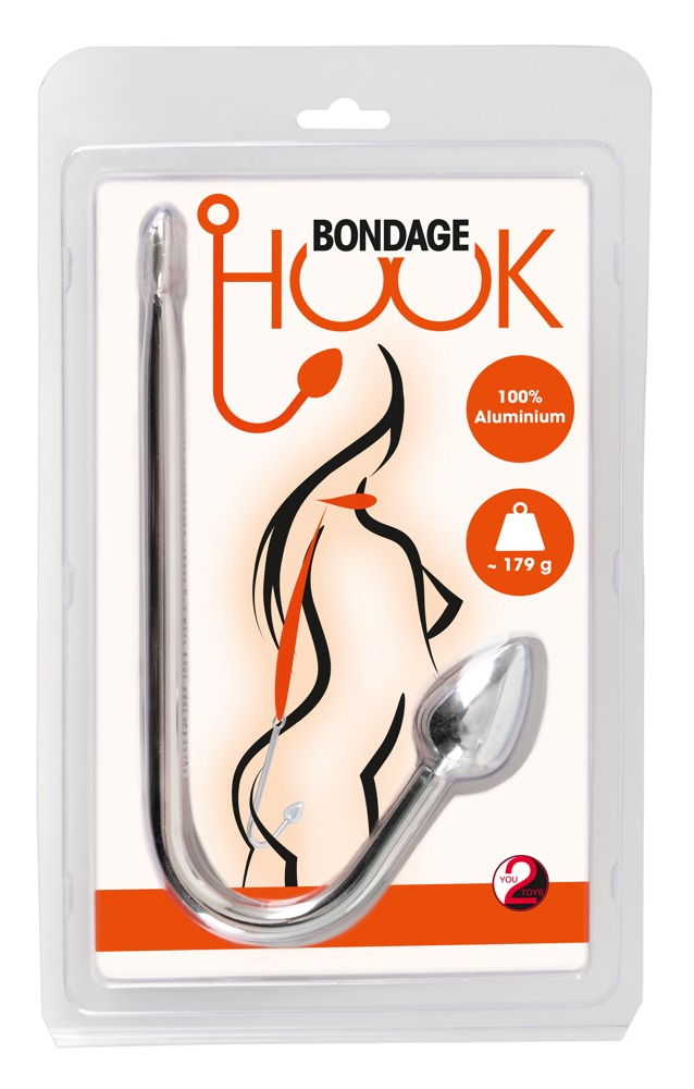 Крюк анальный металлический You2Toys Bondage Hook с кольцом для бондажа, серебристый