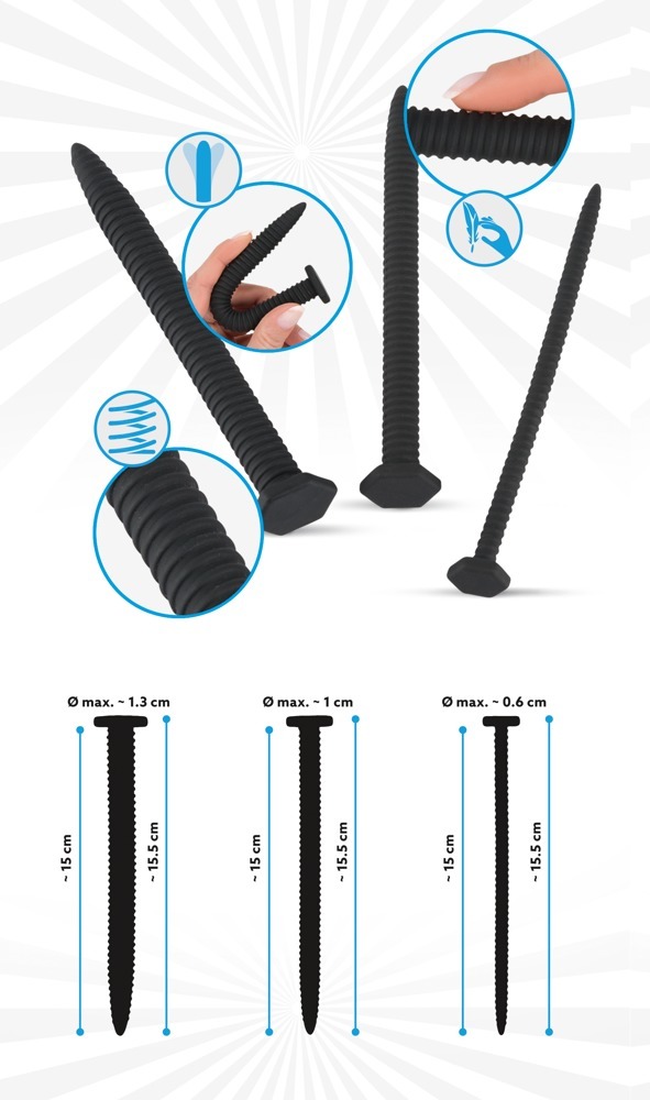 Набір стимуляторів уретри You2Toys Screw Dilator Set чорні